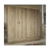 Armario ropero 4 puertas abatibles 2 cajones Lorena acabado roble cambrian, 196cm(alto) 200cm(ancho) 50cm(largo)