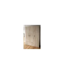Armario ropero 3 puertas abatibles 2 cajones Lorena acabado Cambrian, 196cm(alto) 150cm(ancho) 50cm(largo)