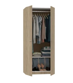 Armario ropero 2 puertas abatibles Tibet acabado roble cambrian, 79 cm(ancho) 180 cm(altura) 52 cm(fondo)