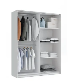 Armario ropero 2 puertas correderas Onix acabado blanco, 200 cm(alto)150 cm(ancho)62 cm(fondo)