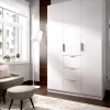 Armario ropero Romina puertas abatibles acabado blanco 204 cm(alto)135 cm(ancho)52 cm(largo)