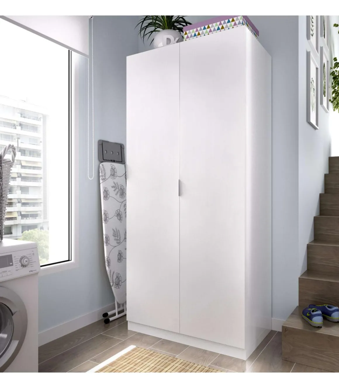 Armario ropero Sabiote con 2 puertas abatibles en blanco 184 cm(alto)81 cm(ancho)52 cm(largo)