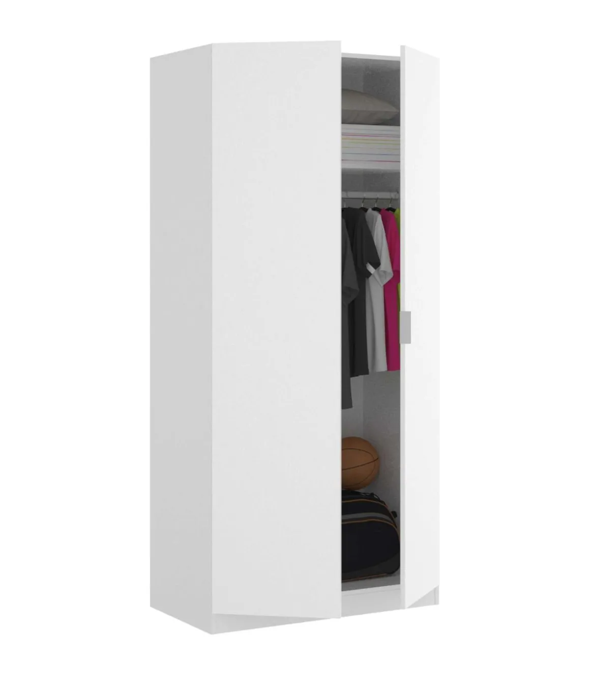 Armario ropero Sabiote con 2 puertas abatibles en blanco 184 cm(alto)81 cm(ancho)52 cm(largo)