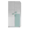 Armario ropero Violeta 3 puertas abatibles acabado blanco/verde acqua 200 cm(alto) 90 cm(ancho) 52 cm(fondo)