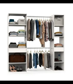 Armario vestidor Cloe acabado blanco 200 CM (ALTO) X 200 CM (ANCHO) X 50 CM (FONDO)