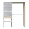 Armario vestidor Elfos con estantes y un cajón y 2 barras de colgar blanco roble 187 cm alto x 158 cm ancho x 40cm fondo.