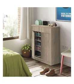 Armario zapatero Berlin en roble cambrian. 75 cm(ancho) 101 cm(altura) 36 cm(fondo)