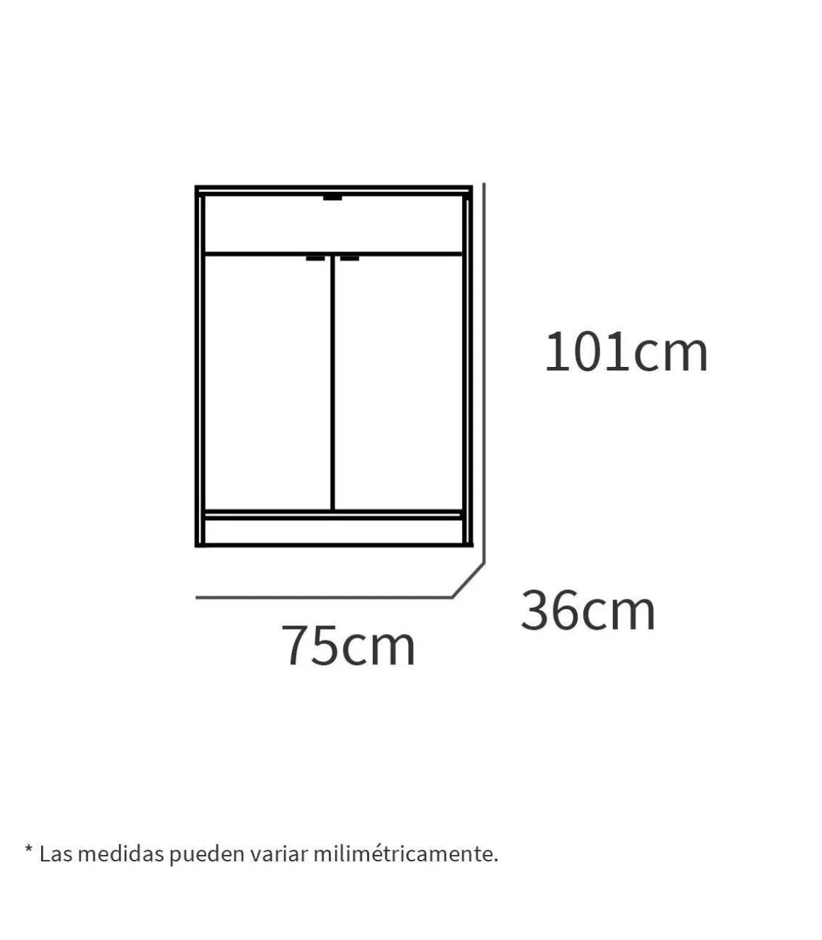 Armario zapatero Berlin en roble cambrian. 75 cm(ancho) 101 cm(altura) 36 cm(fondo)