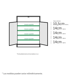 Armario zapatero Berlin en roble cambrian. 75 cm(ancho) 101 cm(altura) 36 cm(fondo)