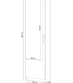 Armario Zapatero con espejo Gusto en color blanco artik. 50 cm(ancho) 180 cm(altura) 22 cm(fondo)