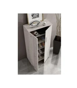 Armario zapatero 2 puertas Ariadna en color ártico. 60cm(ancho) 120cm(altura) 33cm(fondo)