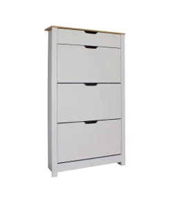 Armario Zapatero 3 trampones 1 cajón acabado blanco 78cm(ancho) 140cm(altura) 24cm(fondo)