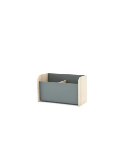 Baúl para dormitorio juvenil DYLAN acabado verde kaki/cera blanca, 42cm(alto) 70cm(ancho) 35cm(fondo)