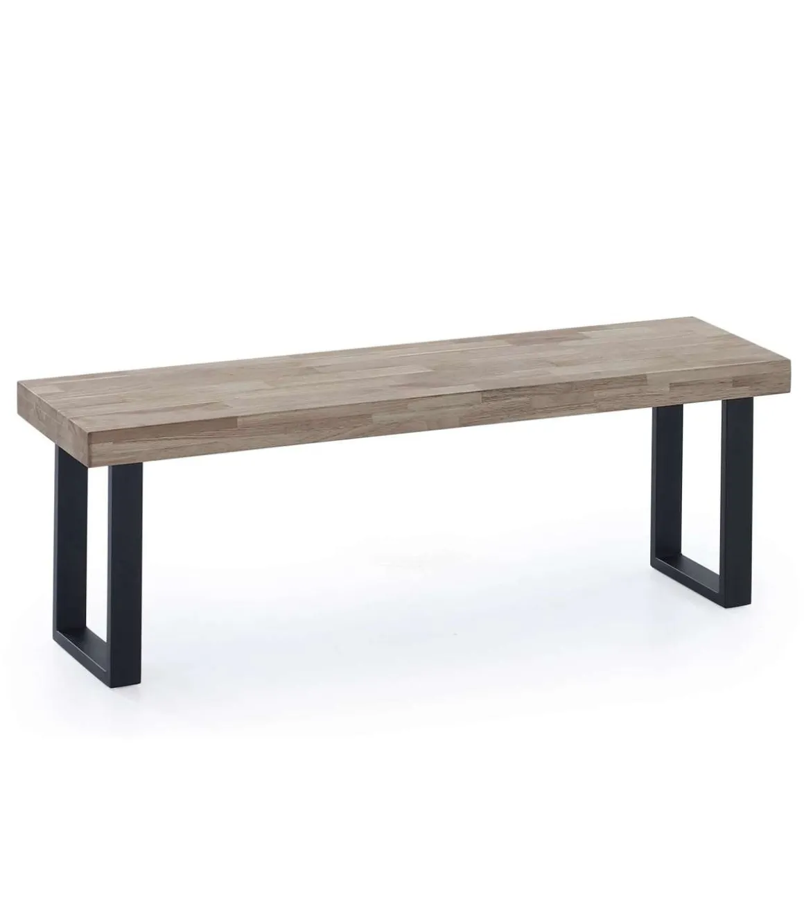 Banco Industrial Loft acabado roble honey/negro, 47cm(alto) 120cm(ancho) 34cm(fondo)