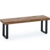 Banco Industrial Loft Roble American/Negro, 47cm(alto) 120cm(ancho) 34cm(fondo)