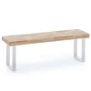 Banco Industrial Loft Roble nordish/blanco, 47cm(alto) 120cm(ancho) 34cm(fondo)