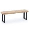 Banco Industrial Loft roble nordish/negro, 47m(alto) 120cm(ancho) 34cm(fondo)