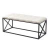 Banco tapizado para dormitorio modelo Barcelona acabado simil piel blanco 50 cm (alto)120 cm(ancho) 50 cm(fondo)