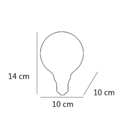 Bombilla led 6W globo acabado transparente 14 cm(alto)10 cm(ancho)10 cm(largo)