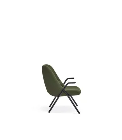 Butaca modelo Dins tapizada en tela color verde oscuro, 77cm(ancho) 77cm(alto) 83cm (largo)
