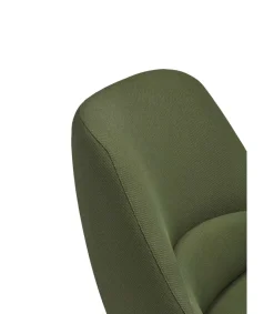 Butaca modelo Dins tapizada en tela color verde oscuro, 77cm(ancho) 77cm(alto) 83cm (largo)