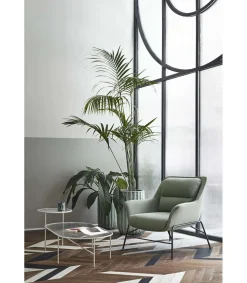 Butaca modelo Sadira acabado gris verdoso, 84cm(ancho) 87cm(alto) 88cm (largo)
