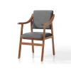 Butaca/Sillón Marlen tapizada en tela antimanchas gris. 51cm(ancho) 88cm(altura) 52cm(fondo)