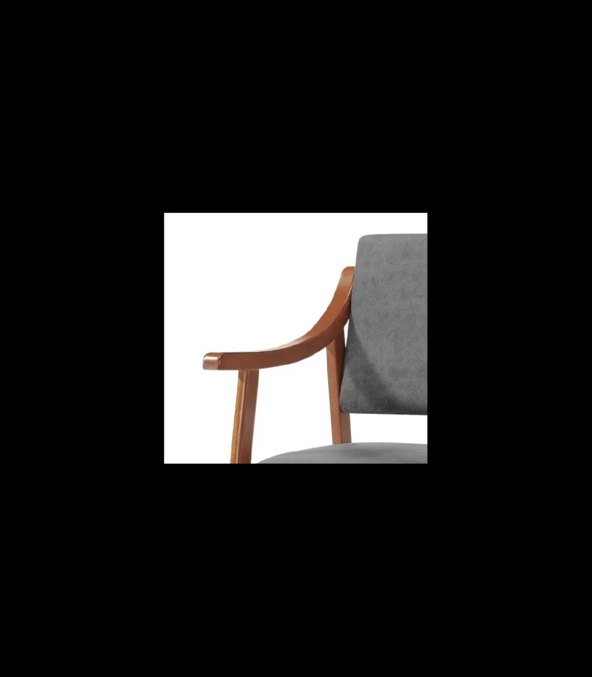 Butaca/Sillón Marlen tapizada en tela antimanchas gris. 51cm(ancho) 88cm(altura) 52cm(fondo)