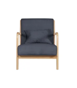 Butaca Tokio microfibra gris/madera 65 cm(ancho) 83 cm(altura) 72 cm(fondo)