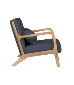 Butaca Tokio microfibra gris/madera 65 cm(ancho) 83 cm(altura) 72 cm(fondo)