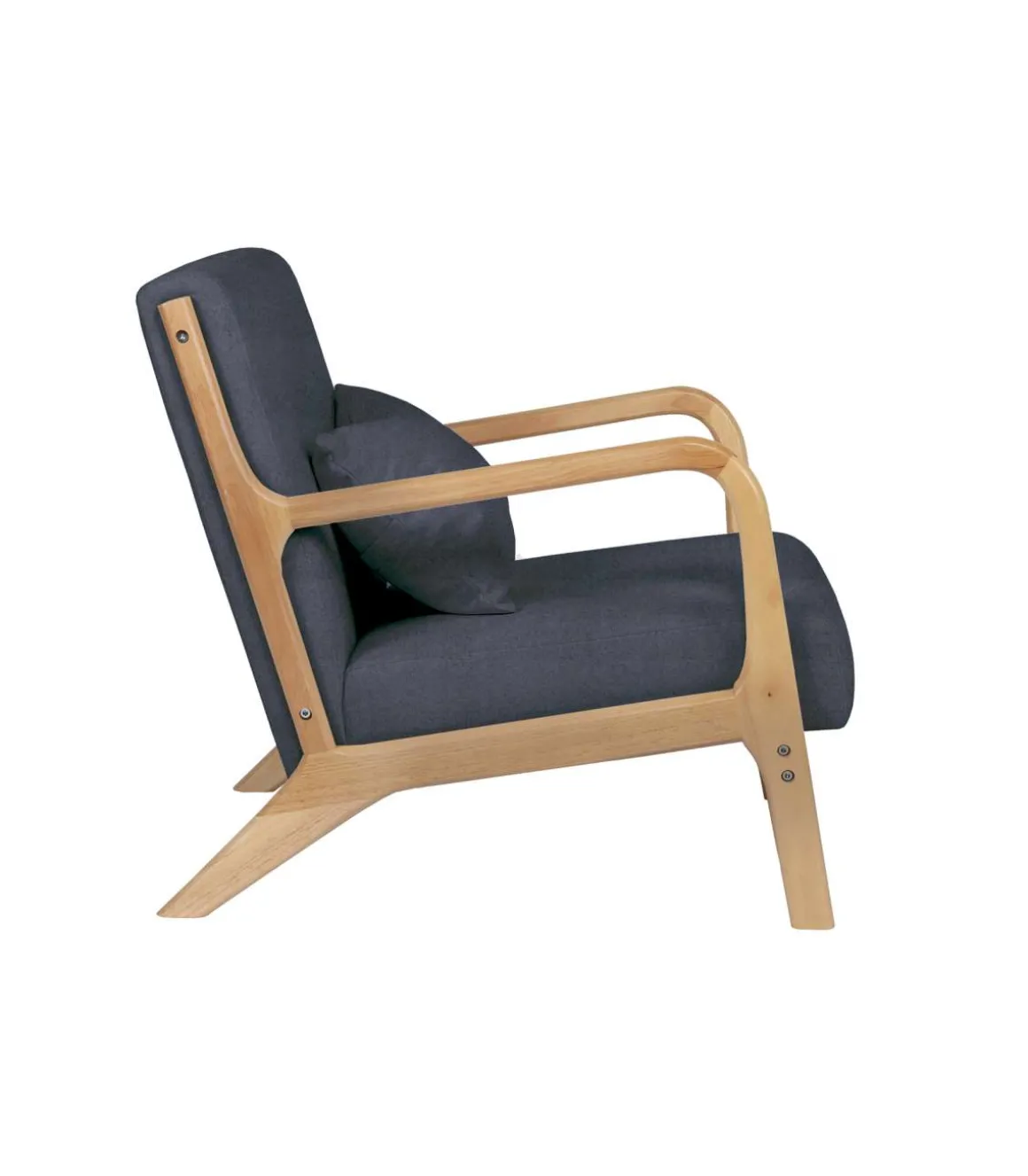 Butaca Tokio microfibra gris/madera 65 cm(ancho) 83 cm(altura) 72 cm(fondo)