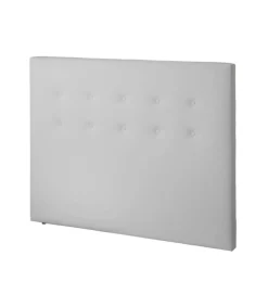 Cabecero Milan tapizado en polipiel blanco. 125 cm (alto), 160 cm (ancho), 7 cm (fondo).
