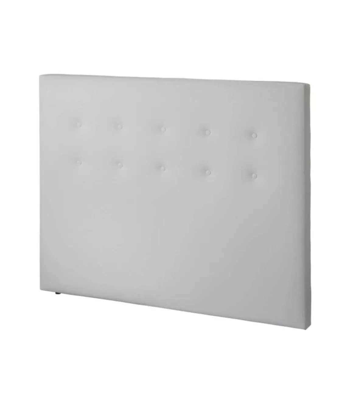 Cabecero Milan tapizado en polipiel blanco. 125 cm (alto), 160 cm (ancho), 7 cm (fondo).
