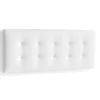 Cabecero Mila para colchón de 135/140cm tapizado en blanco, 150cm(ancho) 60cm(alto) 9cm(fondo)