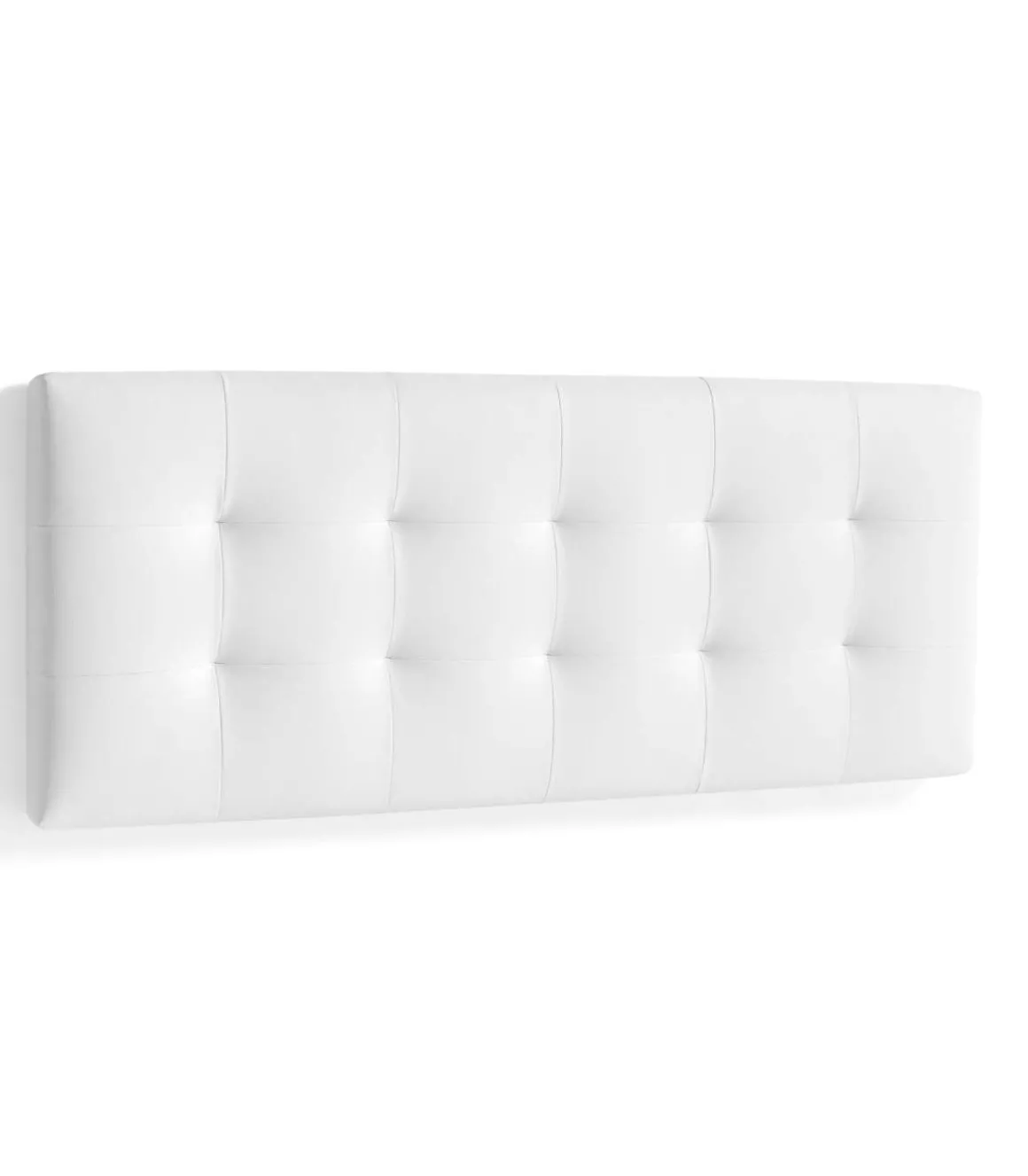 Cabecero Mila para colchón de 135/140cm tapizado en blanco, 150cm(ancho) 60cm(alto) 9cm(fondo)