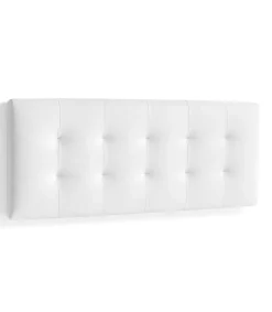 Cabecero Mila para colchón de 150cm tapizado en blanco, 160cm(ancho) 60cm(alto) 9cm(fondo)