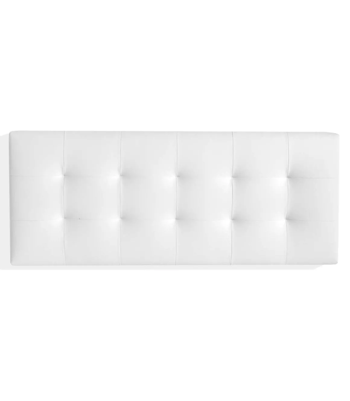 Cabecero Mila para colchón de 150cm tapizado en blanco, 160cm(ancho) 60cm(alto) 9cm(fondo)