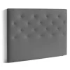 Cabecero Nadia para colchón de 150cm tapizado gris, 160cm(ancho) 120cm(alto) 9cm(fondo)