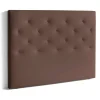 Cabecero Nadia para colchón de 150cm tapizado marrón, 160cm(ancho) 120cm(alto) 9cm(fondo)