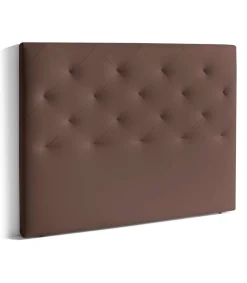 Cabecero Nadia para colchón de 150cm tapizado marrón, 160cm(ancho) 120cm(alto) 9cm(fondo)