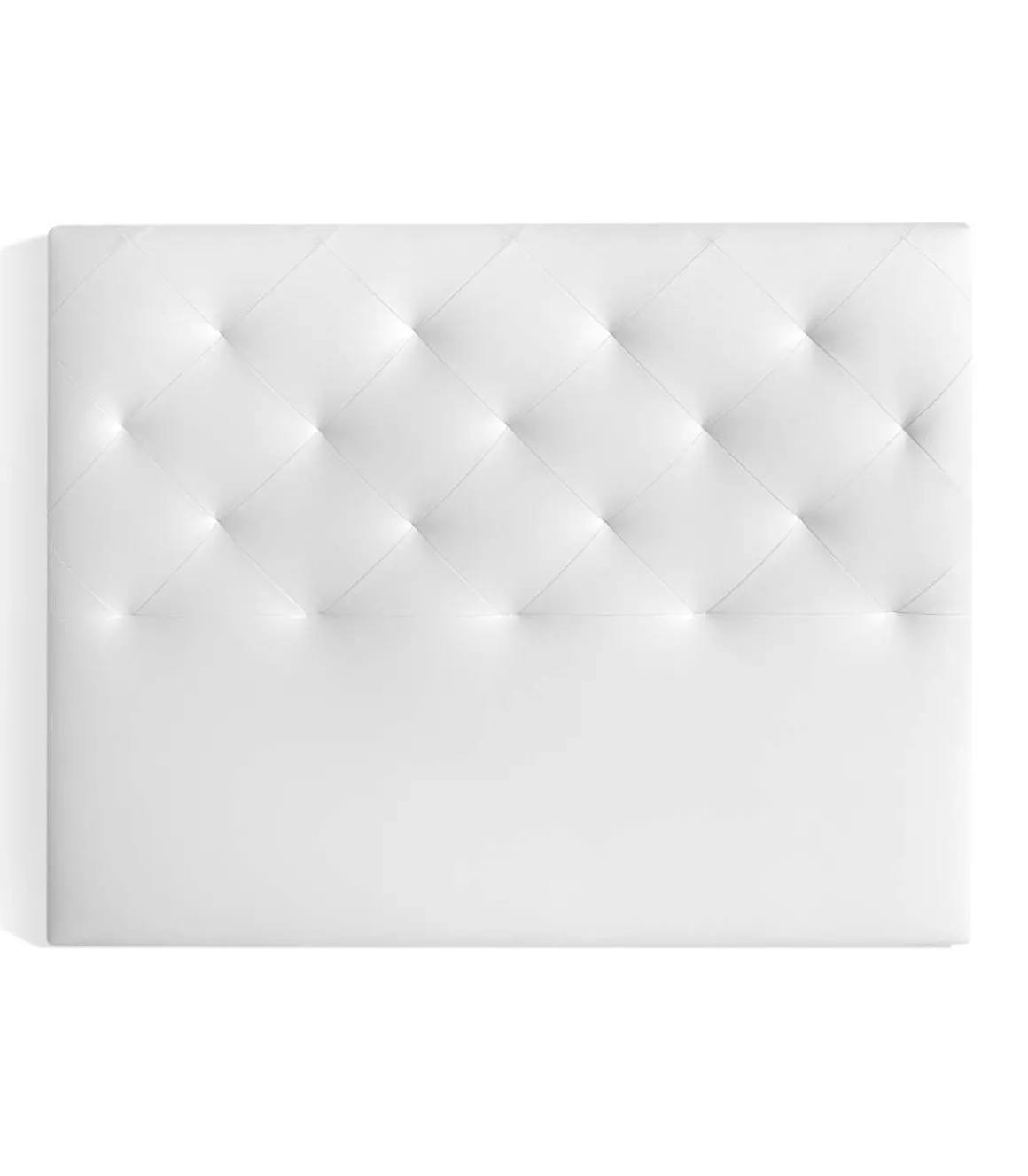 Cabecero Nadia para colchón de 150cm tapizado blanco, 160cm(ancho) 120cm(alto) 9cm(fondo)