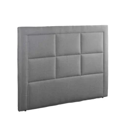 Cabecero Napoles tapizado en tela antimanchas gris. 130 cm (alto), 160 cm (ancho), 7 cm (fondo).
