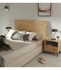Cabecero para cama matrimonio Aroa acabado roble gold, 120cm(altura) 164cm(ancho).
