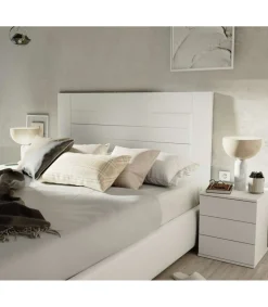 Cabecero para cama matrimonio Aroa acabado blanco, 120cm(altura) 164cm(ancho).