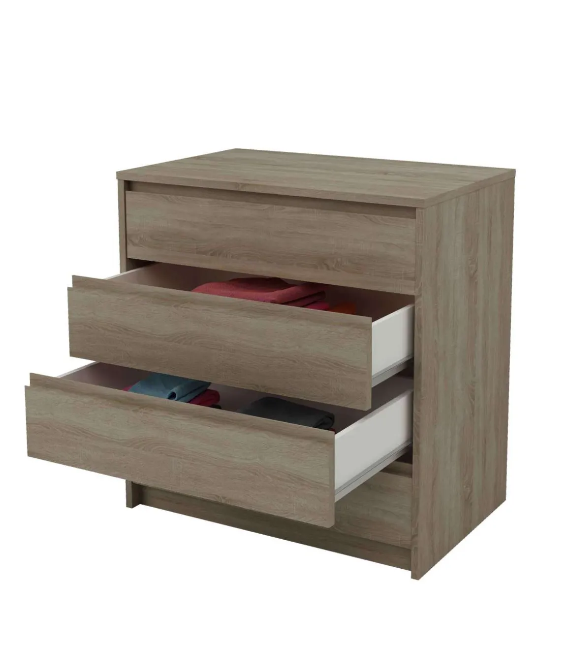 Cajonera 4 cajones Toledo acabado en roble cortez. 74cm(alto) 80cm(ancho) 45cm(fondo)