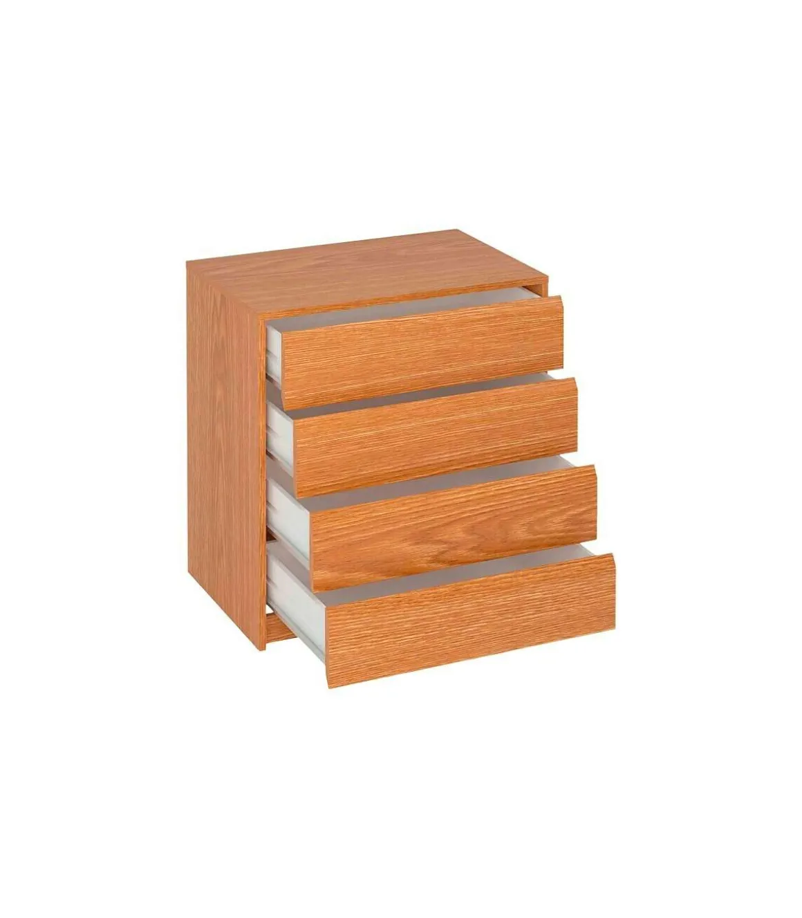 Cajonera de 70 cm para armario 4 cajones acabado roble bisel. 73,4 cm(alto)70 cm(ancho)45 cm(fondo)