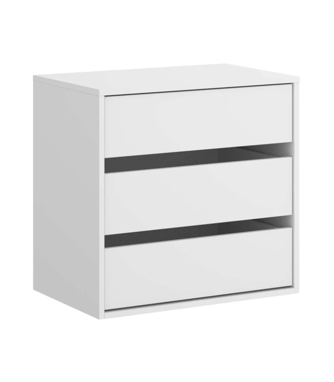Cajonera Lola con 3 cajones en blanco, 60 cm(alto)60 cm(ancho)40 cm(fondo)