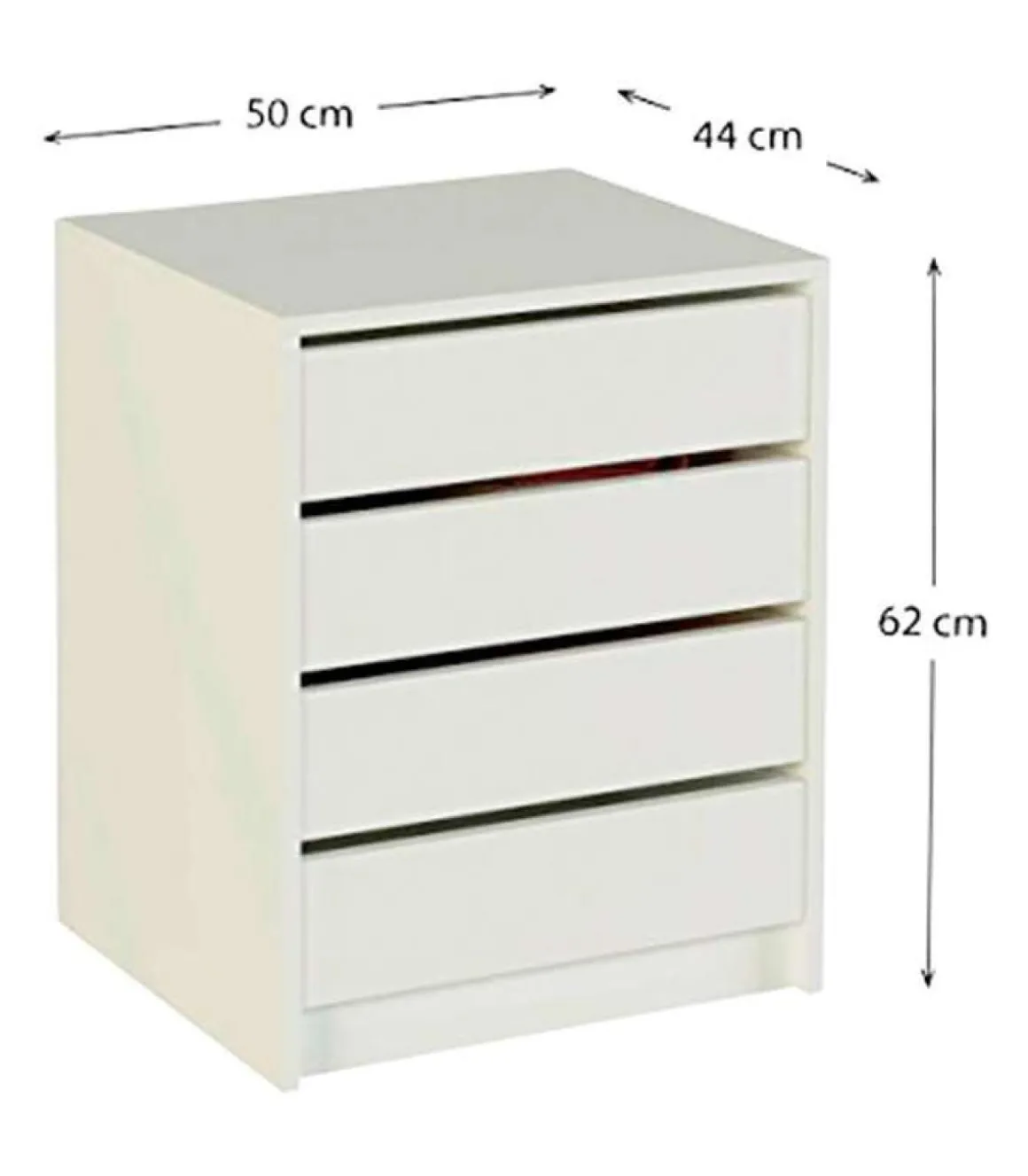 Cajonera Merise en color blanco. 61,4 cm(alto)50 cm(ancho)44 cm(largo)