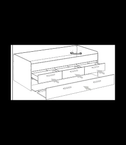 Cama compacta con cajones Soria acabado blanco/alistonado, 67.5cm(alto) 194.5cm(ancho) 95cm(largo)