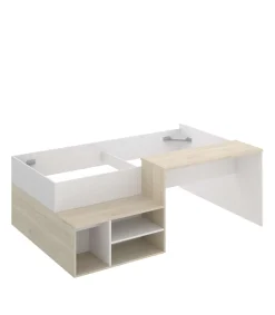 Cama compacta con escritorio Lara de 90 cm en blanco 72.7 cm(alto)133.8cm(ancho)195 cm(largo)